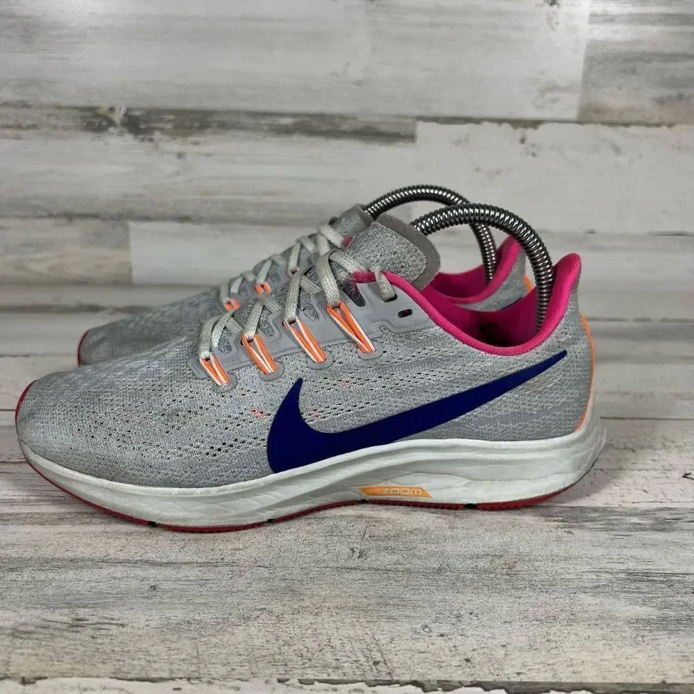 Nike Air Zoom Pegasus 36 Womens Size‎ 8 Gray Running Shoes Sneakers CK4473-001